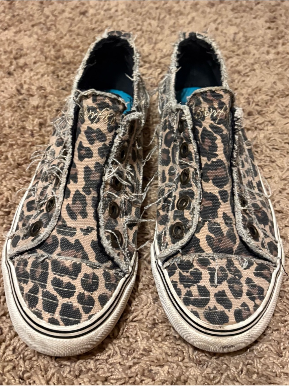 Blowfish Leopard-Print Canvas Slip-On Sneakers in Brown and Black